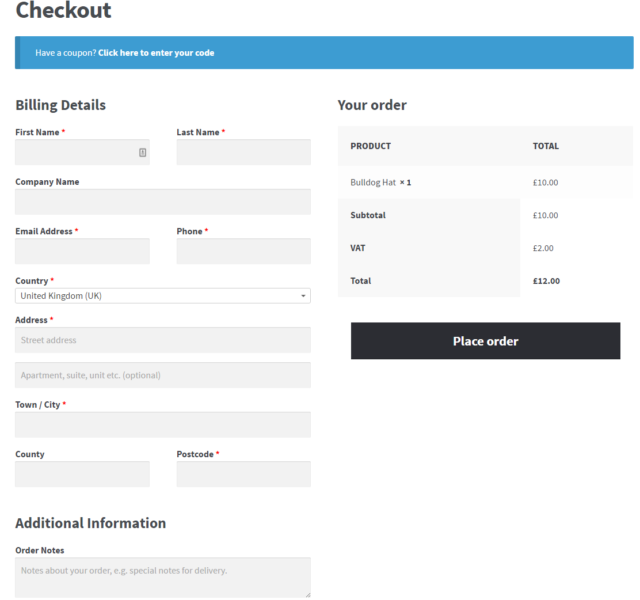checkout woocommerce